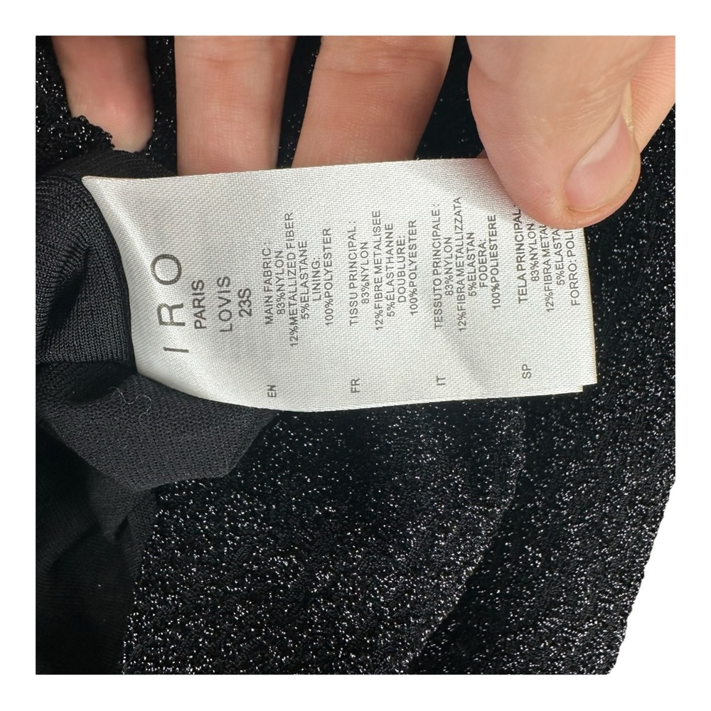 IRO Paris 36 Black Foa Sparkly Cutout Blouse High Neck Party Cocktail Sexy - Picture 7 of 15